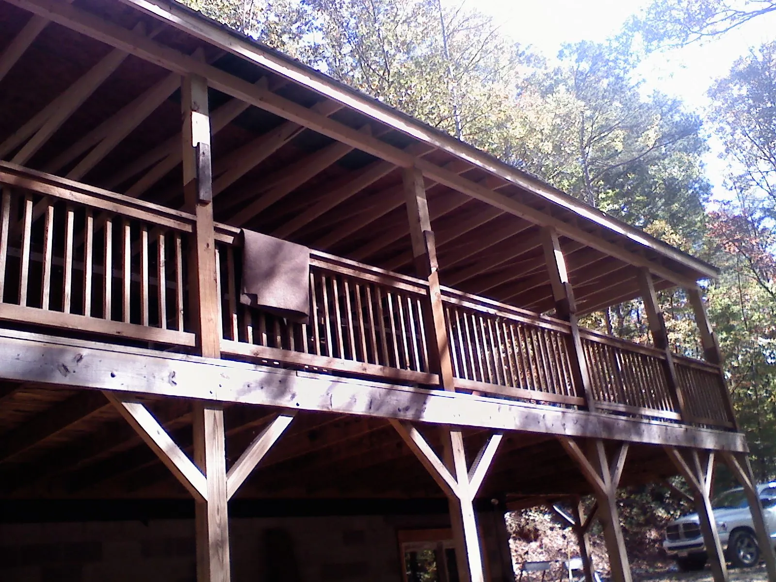 Timber framing under a new elevated porch and deck — Roof Leak Repair in Dunn by Roofing Brothers
